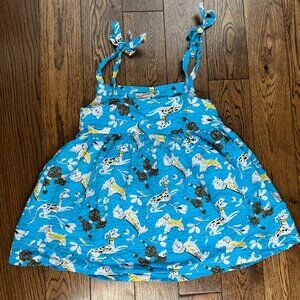 L’étoile Girls Blue Dalmatian Dog Print 100% Cotton Dress Size 3T Made in USA